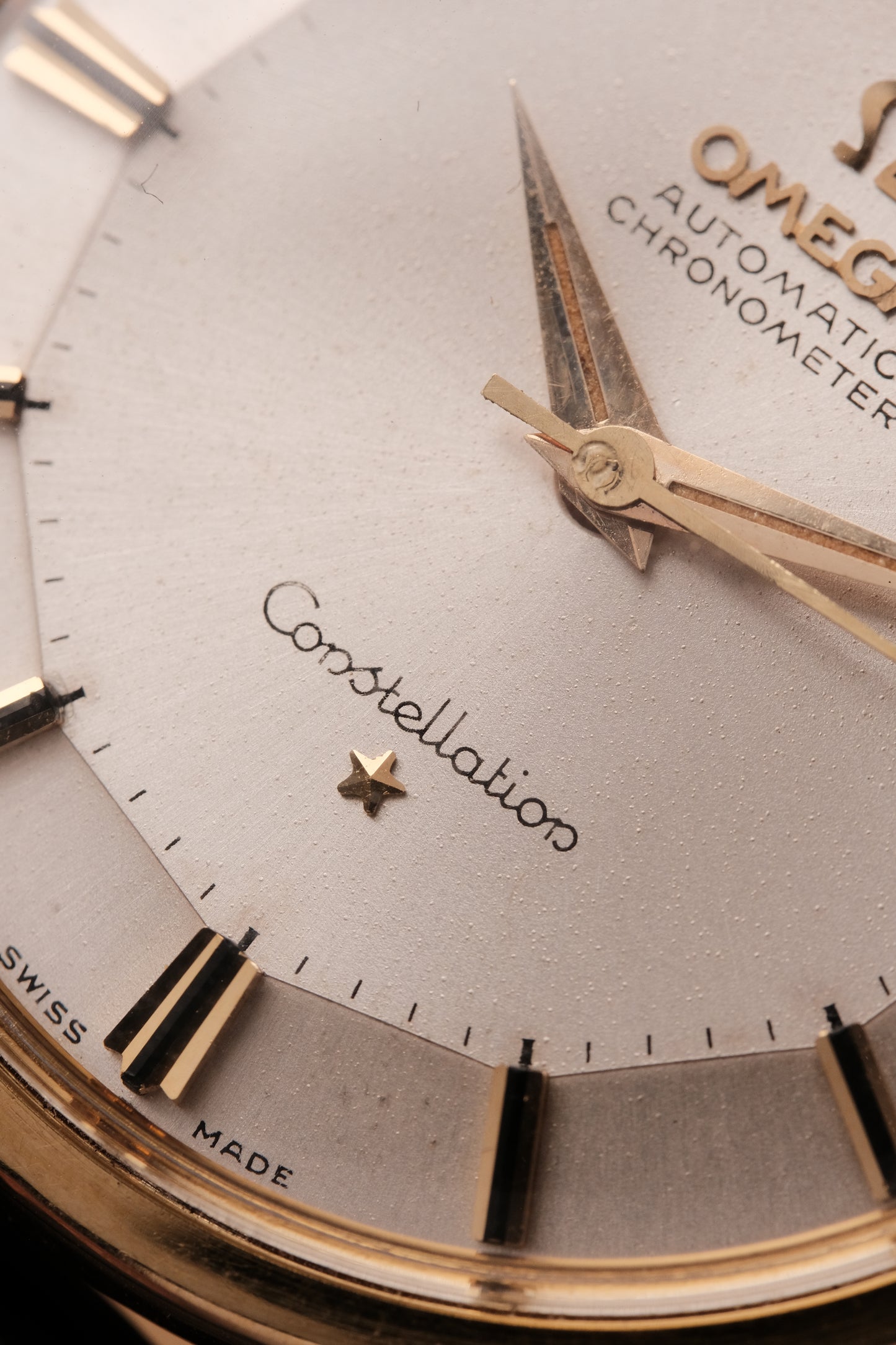 1962 18k Solid Gold 167.005 OMEGA CONSTELLATION PIE PAN DOG LEG White Dial AUTOMATIC CHRONOMETER
