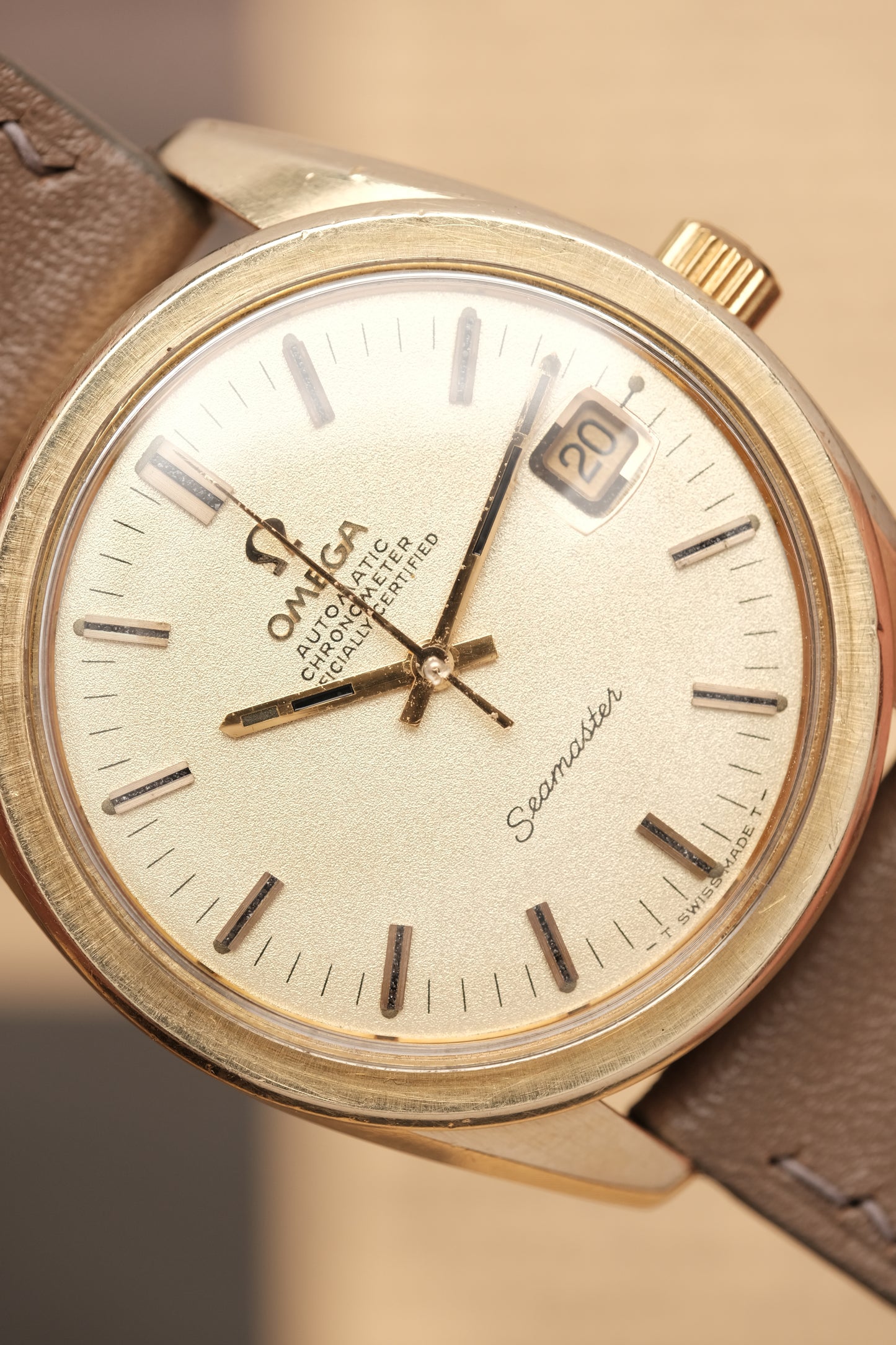 1968 Vintage Omega Seamaster Sparkle Dial Automatic 168.022 Jumbo 36mm Gold Capped Cal.564