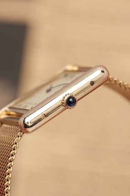 CARTIER MUST DE TANK VERMEIL (LM 23x31mm) ROMAN DIAL HAND WINDING 6144974 + BOX