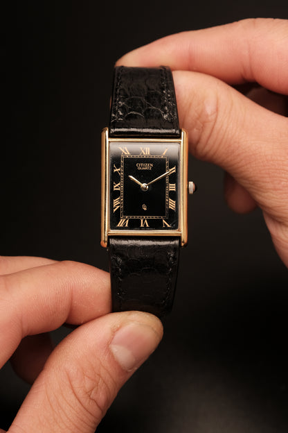 Vintage Citizen Black Dial Tank Roman numerals Ref. 47-3201 (25x35mm)