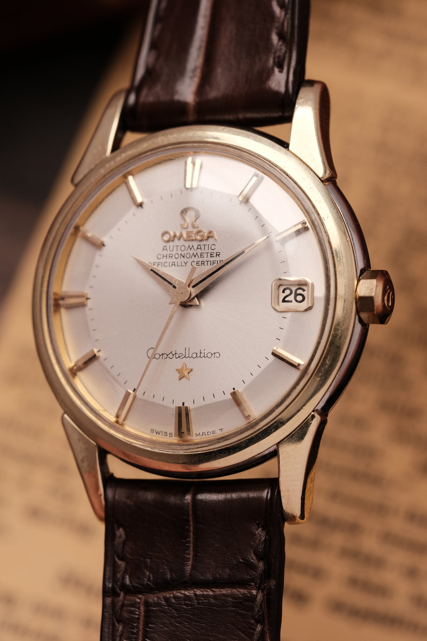 1959 Omega Constellation Pie Pan Gold Capped  Dial REF. 14393-8- SC