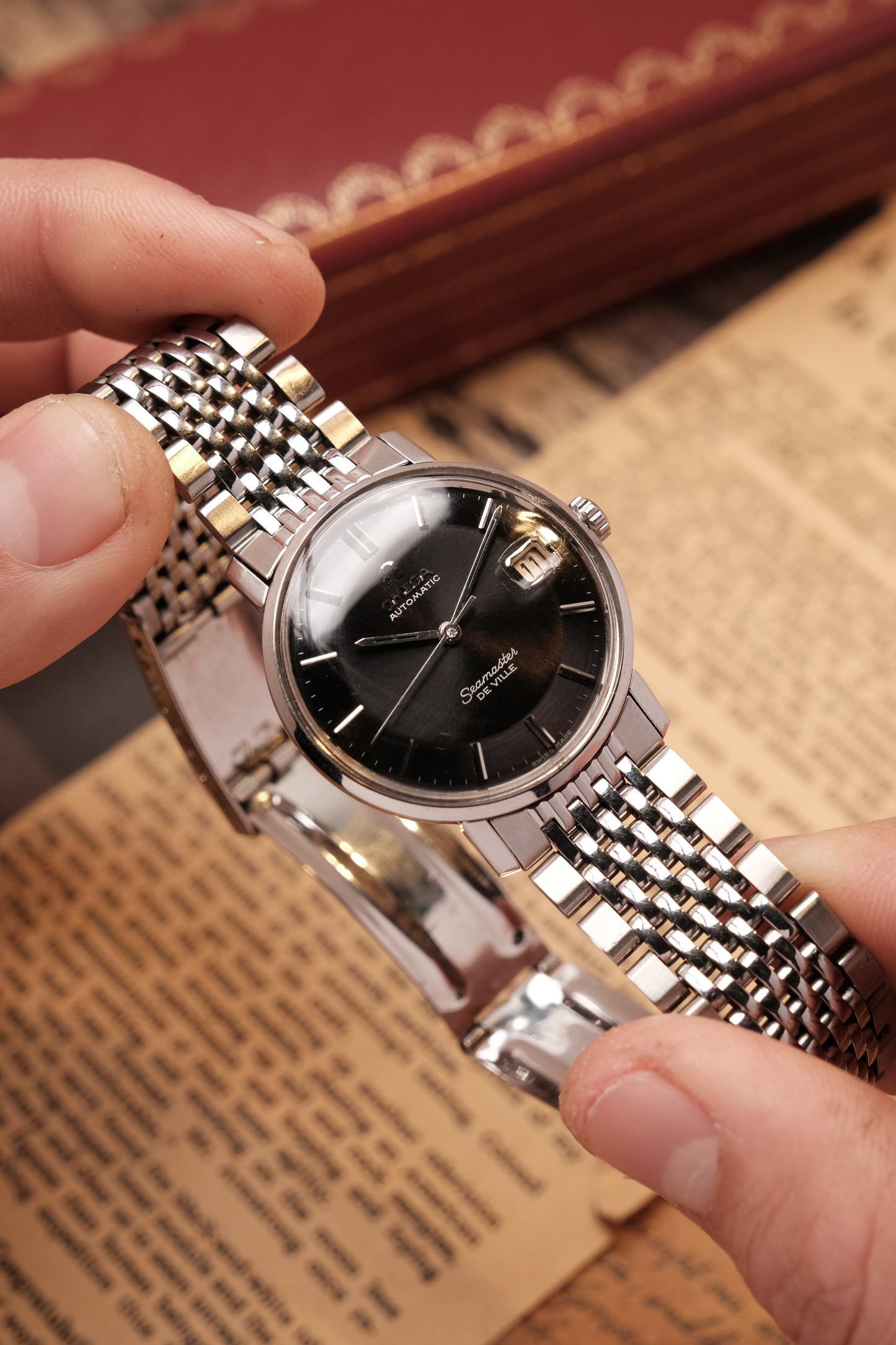 Vintage Omega Seamaster Automatic Deep Black Pie Pan Dial  166.020