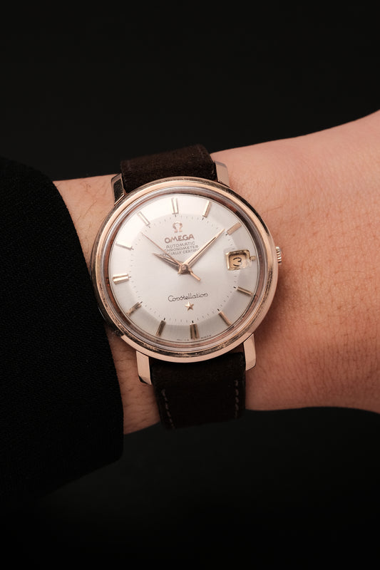 1966 OMEGA CONSTELLATION PIE PAN White Dial Rose Gold AUTOMATIC CHRONOMETER REF. 168.004