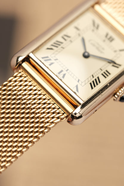 CARTIER MUST DE TANK VERMEIL (LM 23x31mm) ROMAN DIAL HAND WINDING 6144974 + BOX