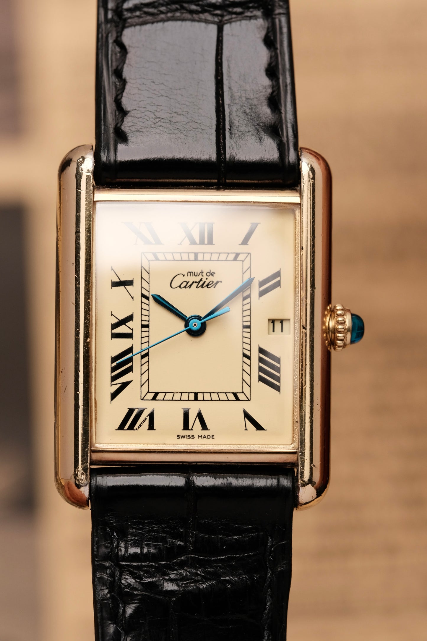 Vintage Cartier Must De Tank (XL 26x34mm) ROMAN DIAL QUARTZ Ref.2413