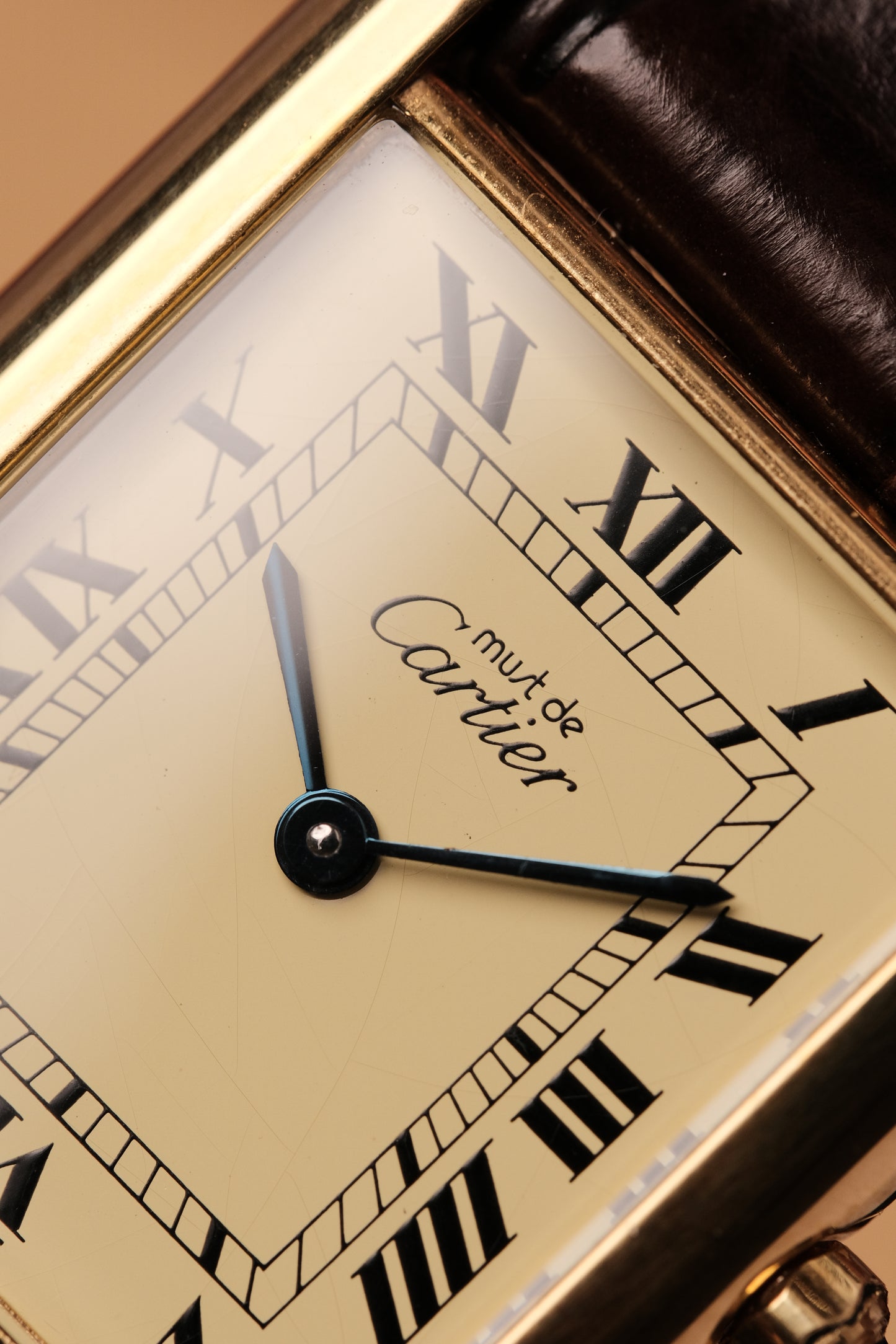 1990's CARTIER MUST DE CARTIER TANK VERMEIL ROMAN DIAL QUARTZ 23MM