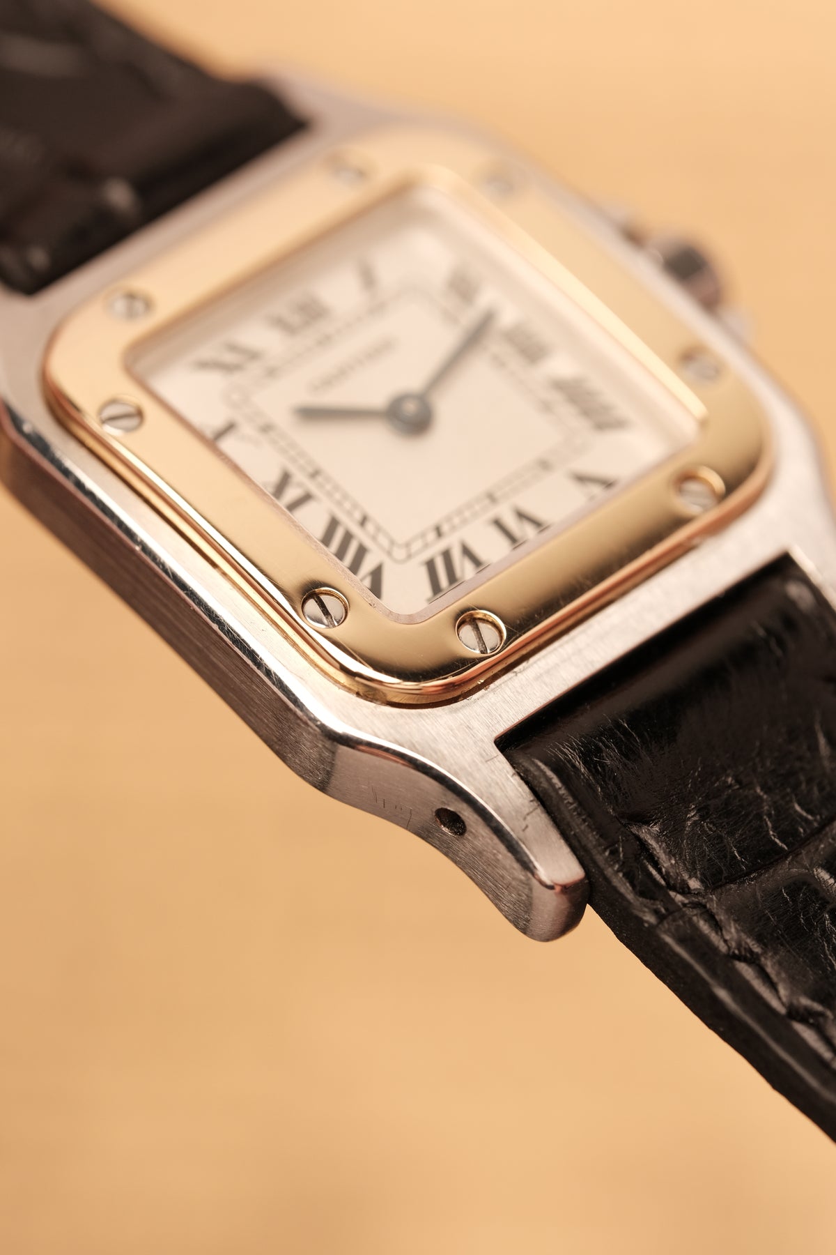 Cartier Santos Galbee 1057930 Quartz Gold/Steel White Dial SM (24x35mm) + Box and Paper