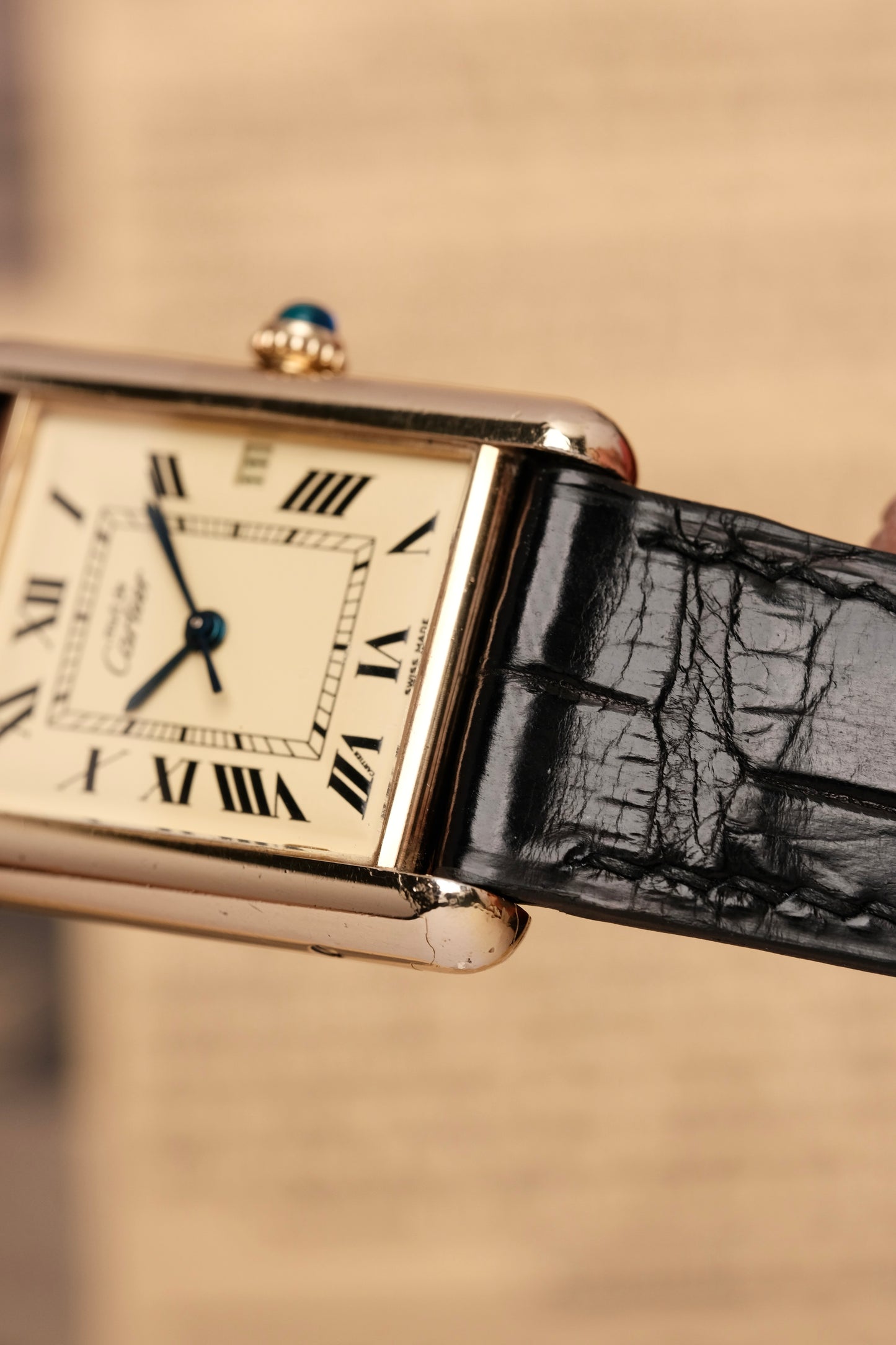 Vintage Cartier Must De Tank (XL 26x34mm) ROMAN DIAL QUARTZ Ref.2413