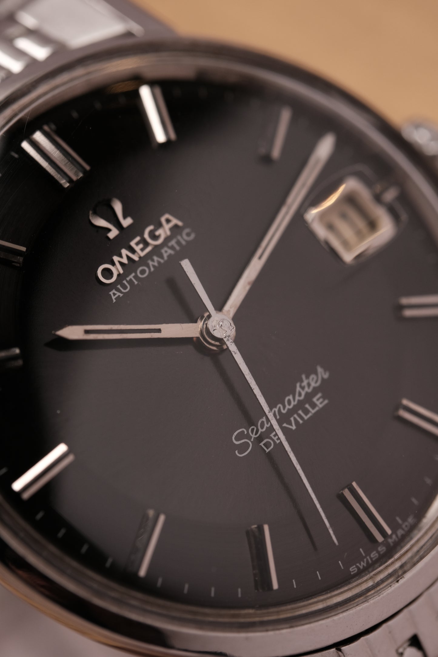 Vintage Omega Seamaster Automatic Deep Black Pie Pan Dial  166.020