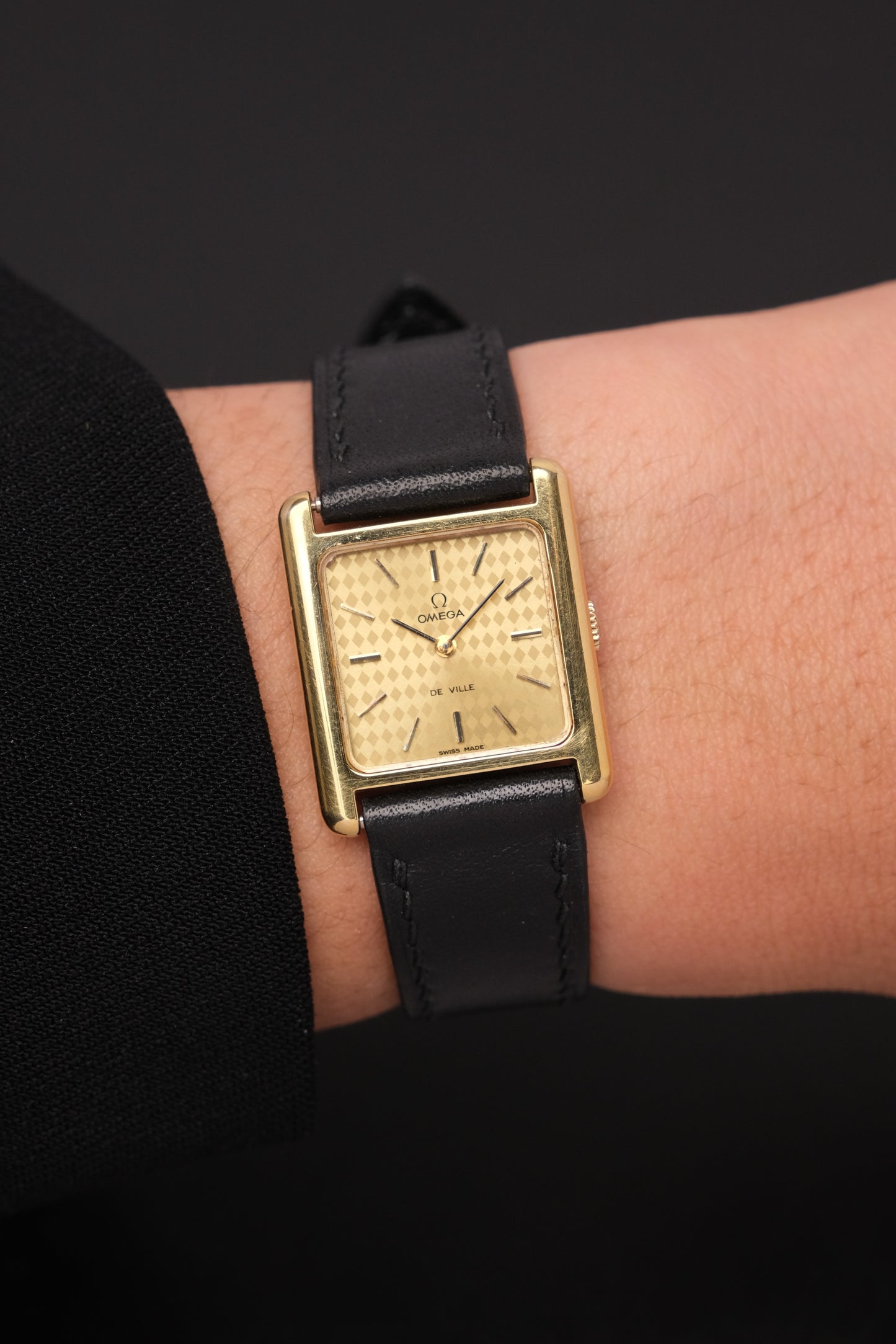 Omega De Ville Tank “Mini Normale” Champagne Mosaic Dial Manual Winding Ref. 511.0406