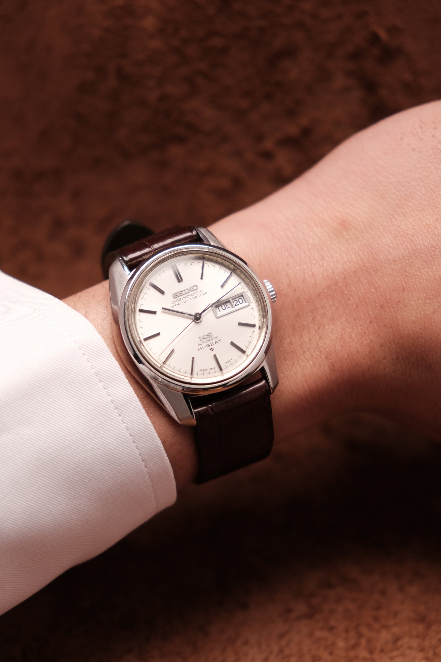 Seiko King Seiko 5626-7041 Vintage Hi-Beat Chronometer SS Automatic Mens Watch