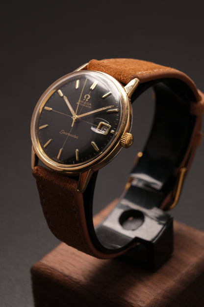 Vintage OMEGA SEAMASTER Black Cross Dial Gold  AUTOMATIC 166.002