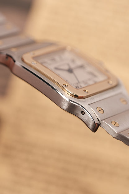 Cartier Santos Galbée 1566 Gold/Steel White Dial LM (29x41mm)