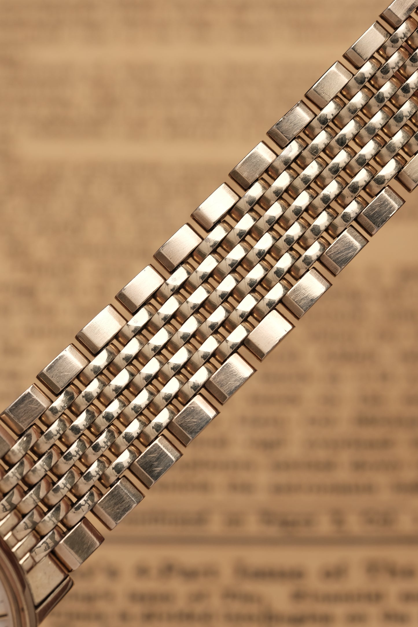 1967  14K Solid Gold Omega Seamaster De Ville reference LL 6590-1 34mm with Gold beads of rice bracelet