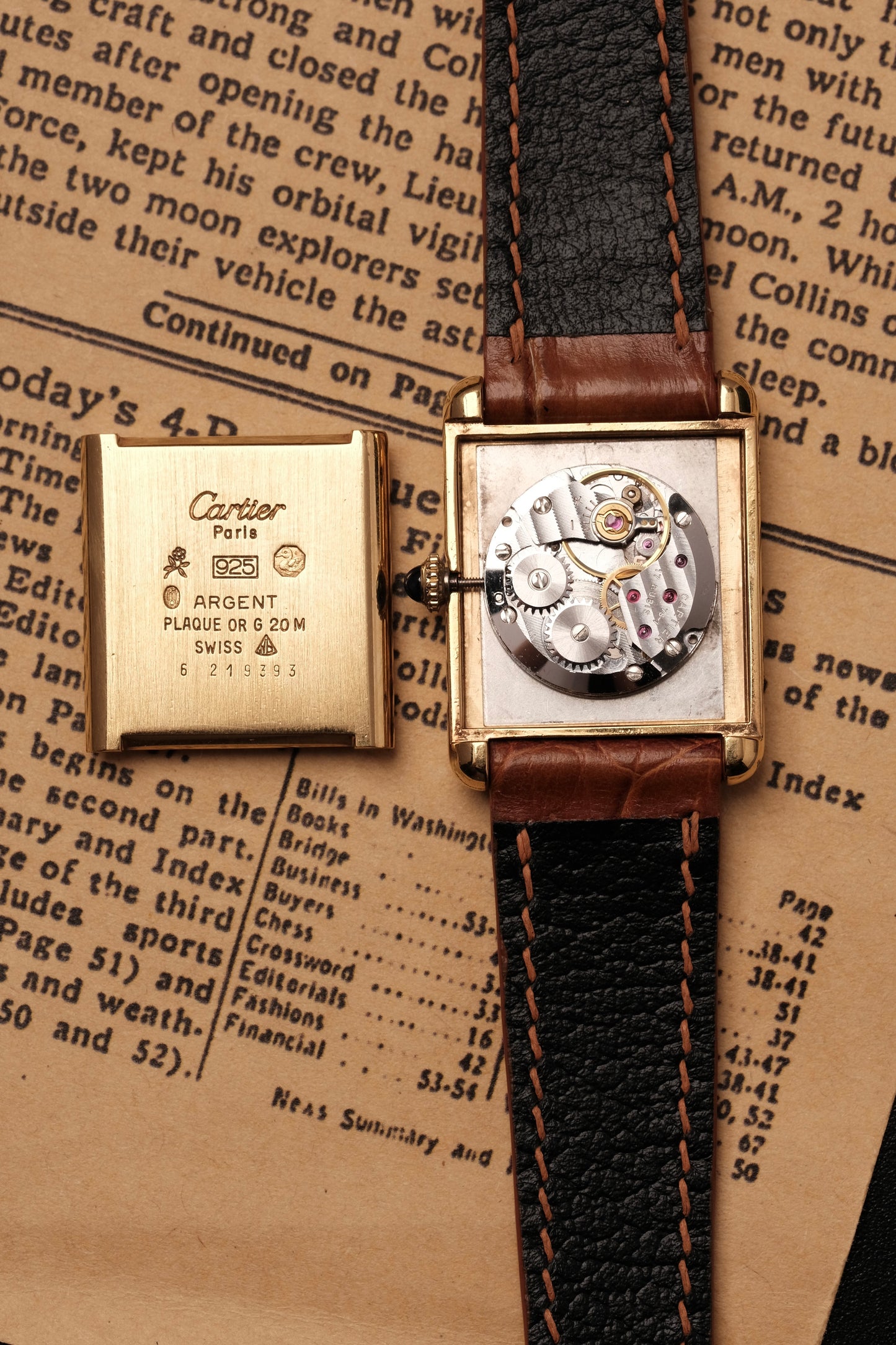 CARTIER MUST DE CARTIER TANK Hand Winding VERMEIL ROMAN DIAL REF. 6 219393