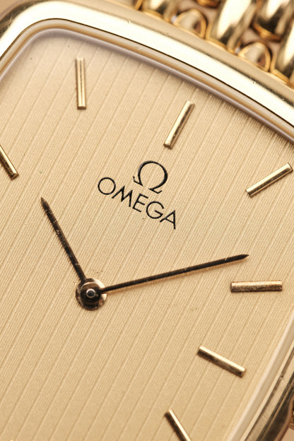 Omega De Ville Ref. 395.0876.2 Cal.1378 Ultra Thin Gold Quartz Integrated Bracelet
