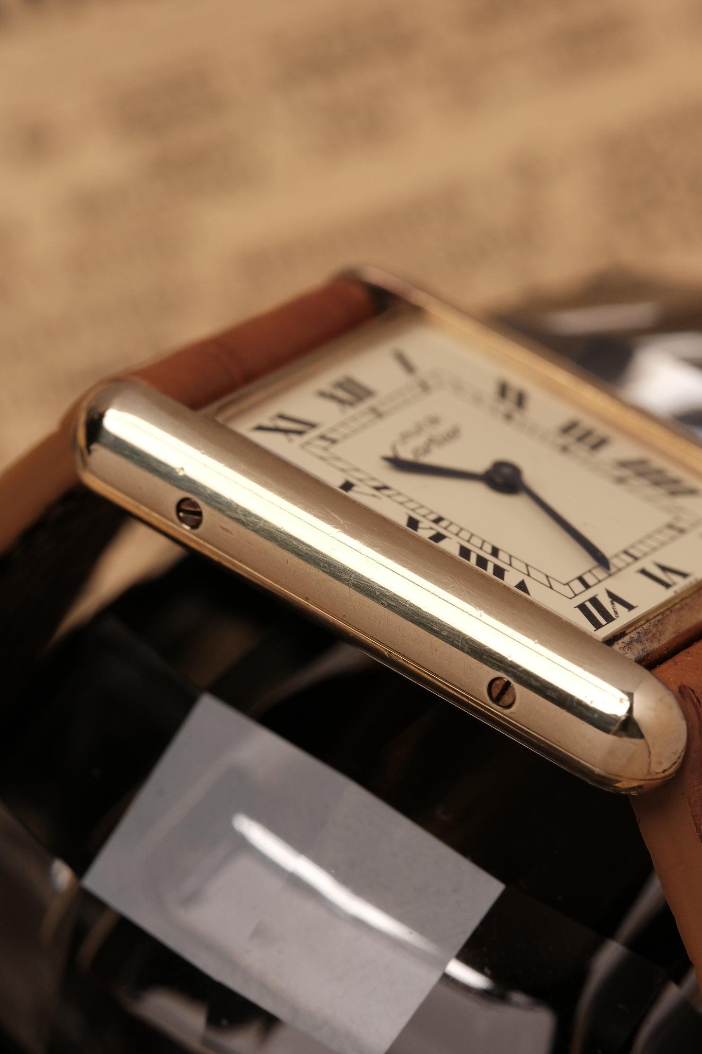 CARTIER MUST DE CARTIER TANK VERMEIL ROMAN DIAL REF. 64221