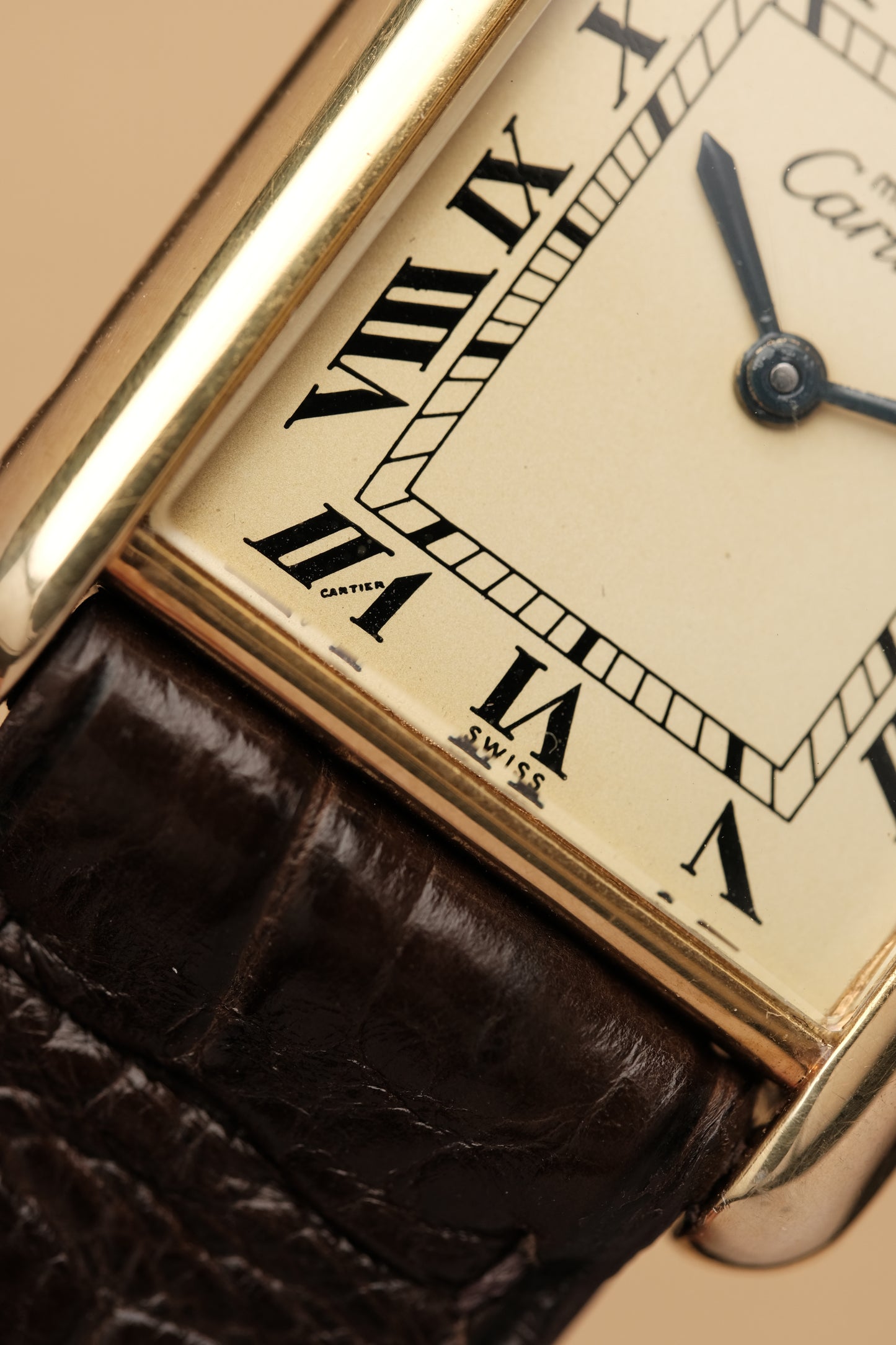 CARTIER MUST DE TANK VERMEIL (LM 23x31mm) ROMAN DIAL HAND WINDING