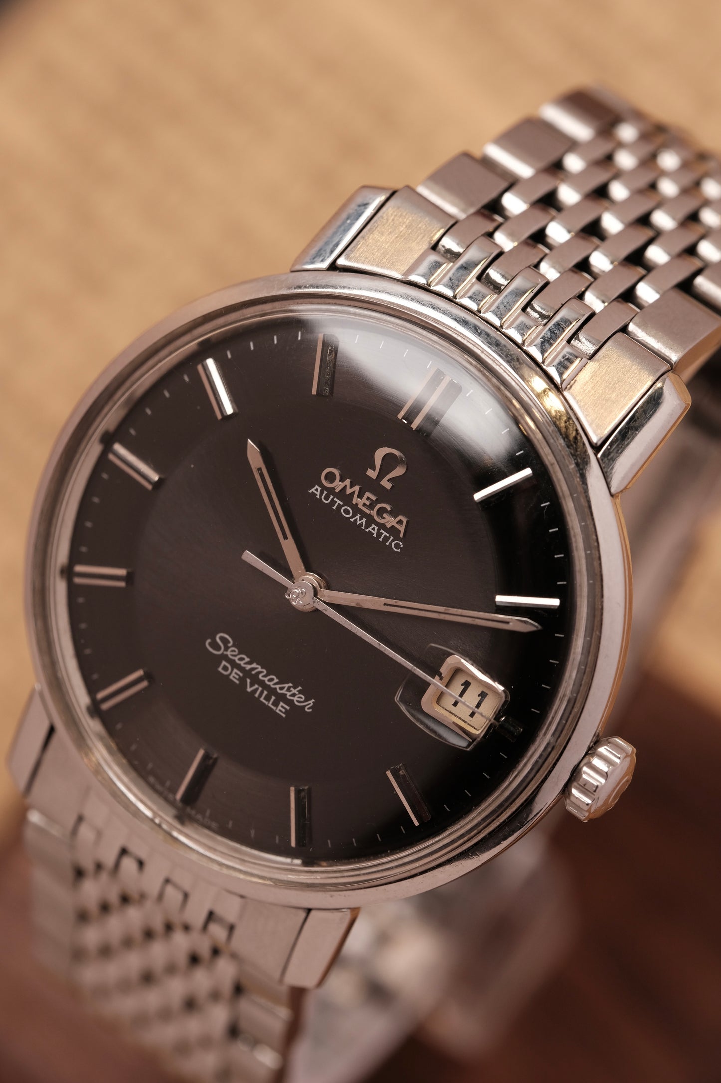Vintage Omega Seamaster Automatic Deep Black Pie Pan Dial  166.020