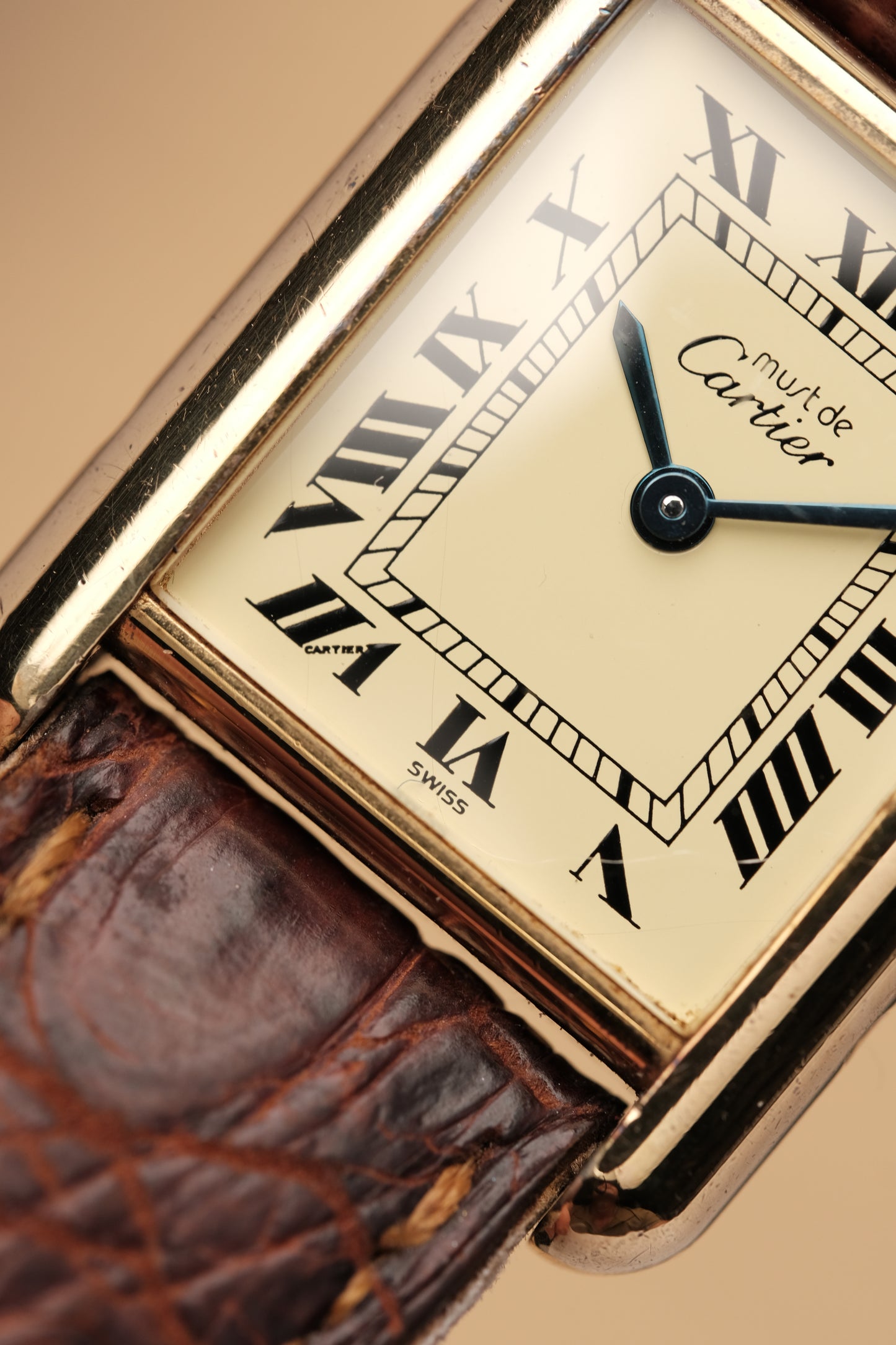 Vintage Cartier Must De Tank Vermeil (SM 20x28mm) ROMAN DIAL QUARTZ Ref.5057001
