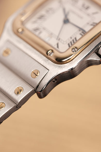 Cartier Santos Galbée 1566 Gold/Steel White Dial LM (29x41mm)