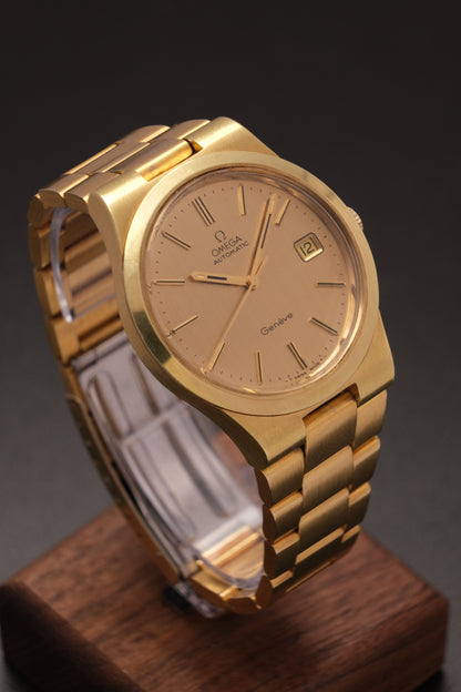 Vintage Omega Genève 166.0173 Gold Case Gold Bracelet