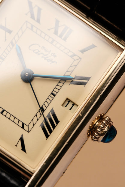 Vintage Cartier Must De Tank (XL 26x34mm) ROMAN DIAL QUARTZ Ref.2413