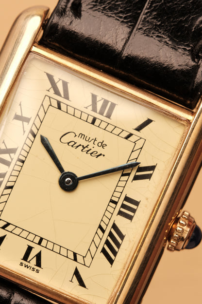 CARTIER MUST DE TANK VERMEIL (LM 23x31mm) ROMAN DIAL QUARTZ