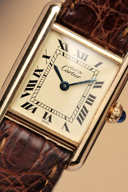 Vintage Cartier Must De Tank Vermeil (SM 20x28mm) ROMAN DIAL QUARTZ Ref.5057001
