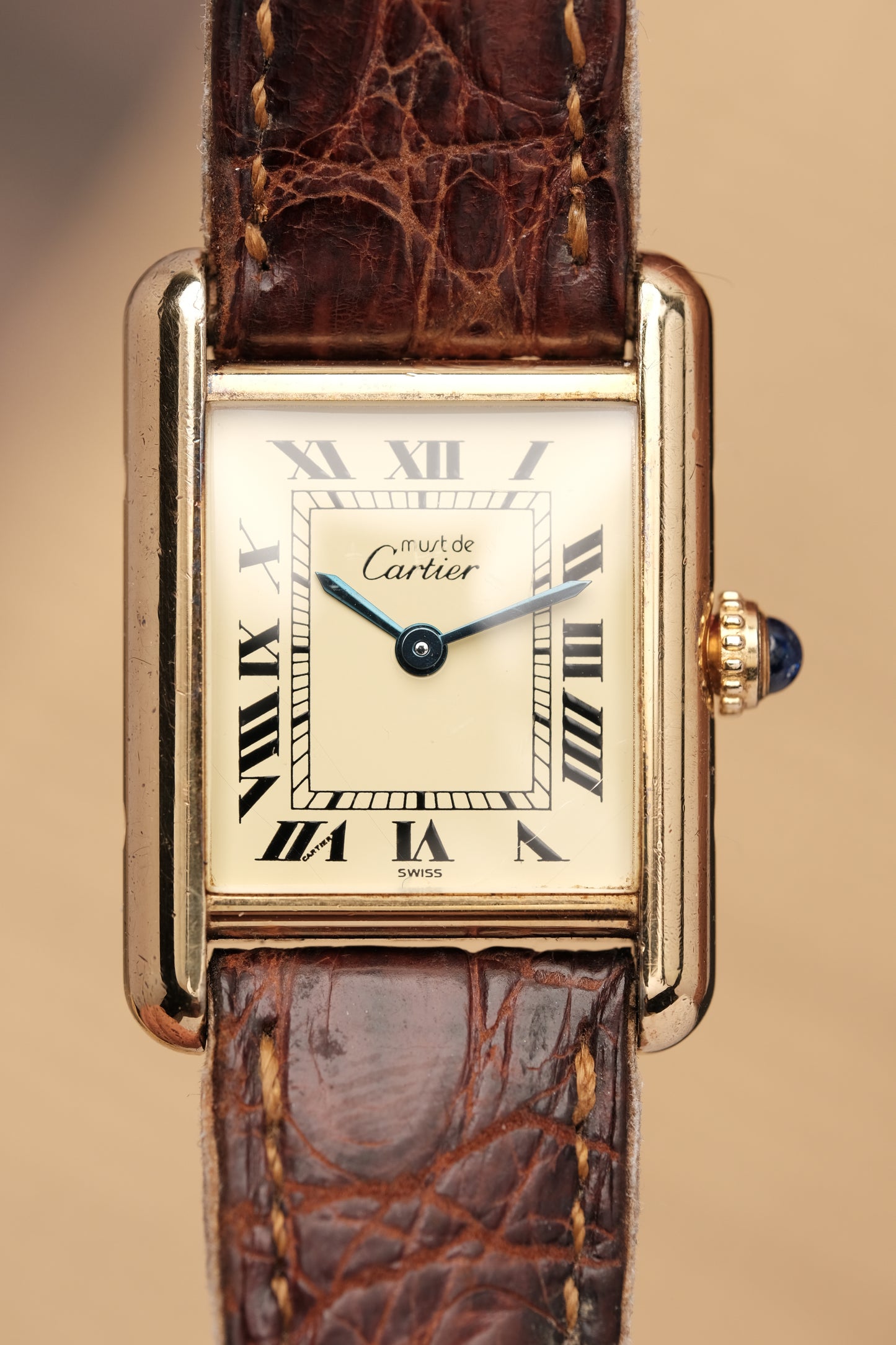 Vintage Cartier Must De Tank Vermeil (SM 20x28mm) ROMAN DIAL QUARTZ Ref.5057001
