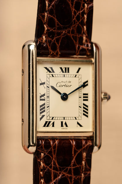 Vintage Cartier Must De Tank Vermeil (SM 20x28mm) ROMAN DIAL QUARTZ Ref.87728