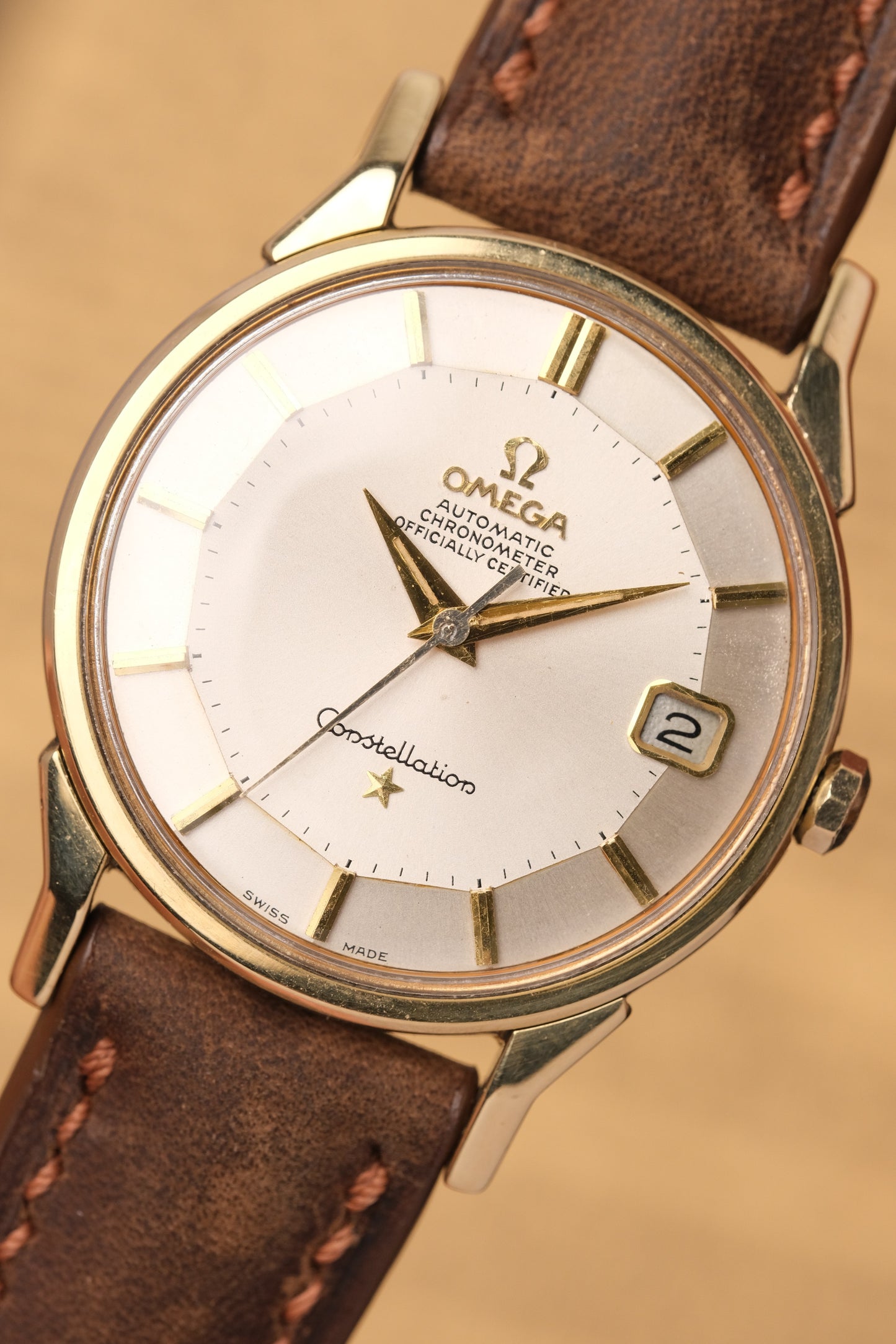 1966 OMEGA CONSTELLATION PIE PAN DOG LEG White Dial AUTOMATIC CHRONOMETER REF. 168.005
