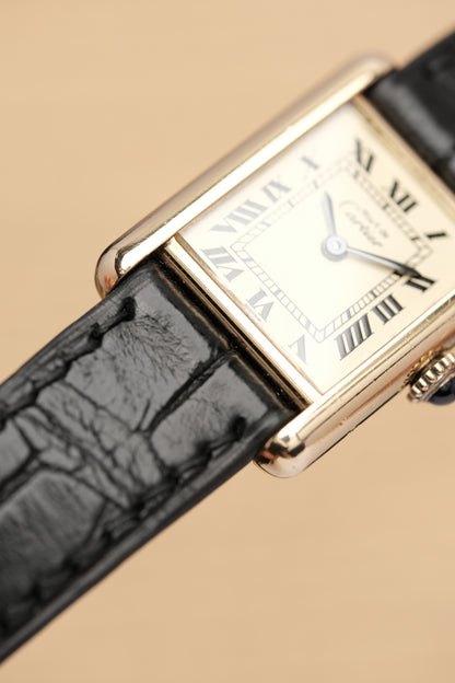Vintage Cartier Must De Tank Vermeil (SM 20x28mm) ROMAN DIAL Hand Windding Ref.3096998