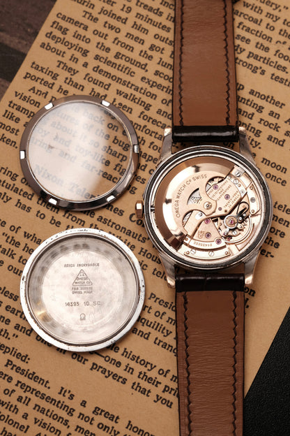 Vintage 1964 Omega Constellation Pie Pan Rose Gold Crosshair Dial  REF. 14393-10 SC (MOD CASE BACK)