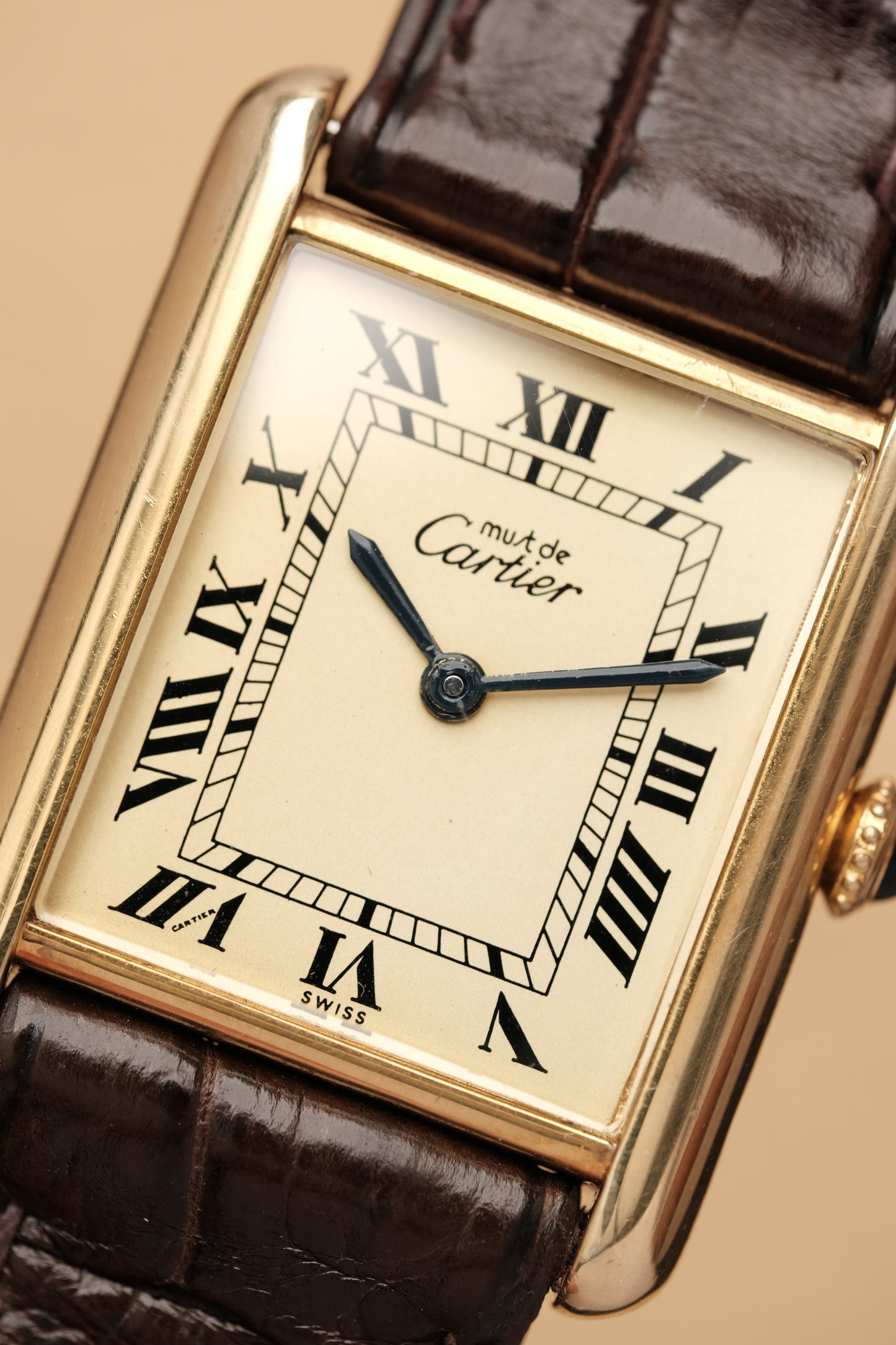 CARTIER MUST DE TANK VERMEIL (LM 23x31mm) ROMAN DIAL HAND WINDING