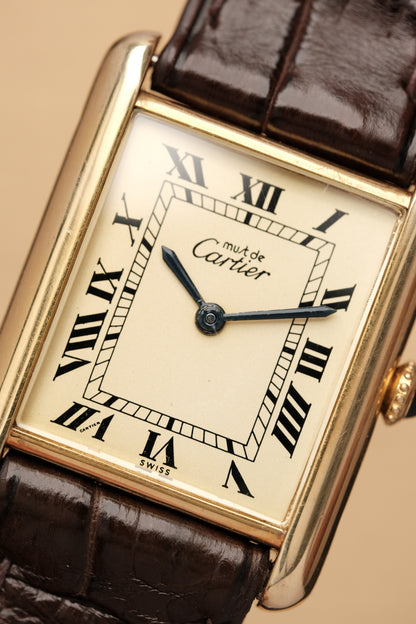 CARTIER MUST DE TANK VERMEIL (LM 23x31mm) ROMAN DIAL HAND WINDING