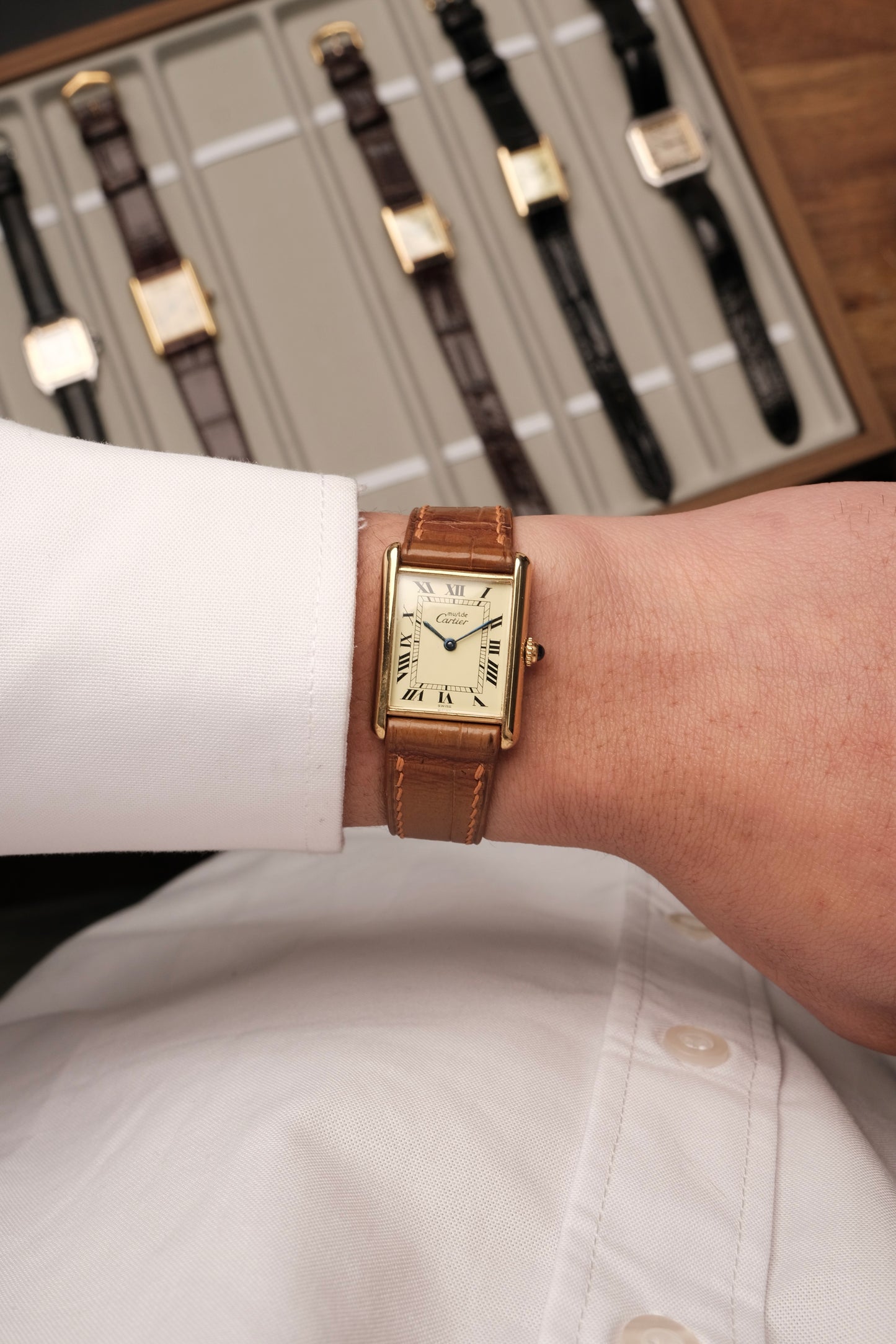 CARTIER MUST DE TANK VERMEIL (LM 23x31mm) ROMAN DIAL QUARTZ