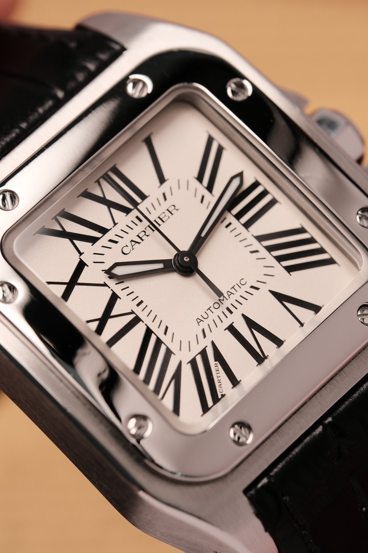 (Full set) Cartier Santos 100 W20126X8 2878 MM White 33mm Automatic Watch