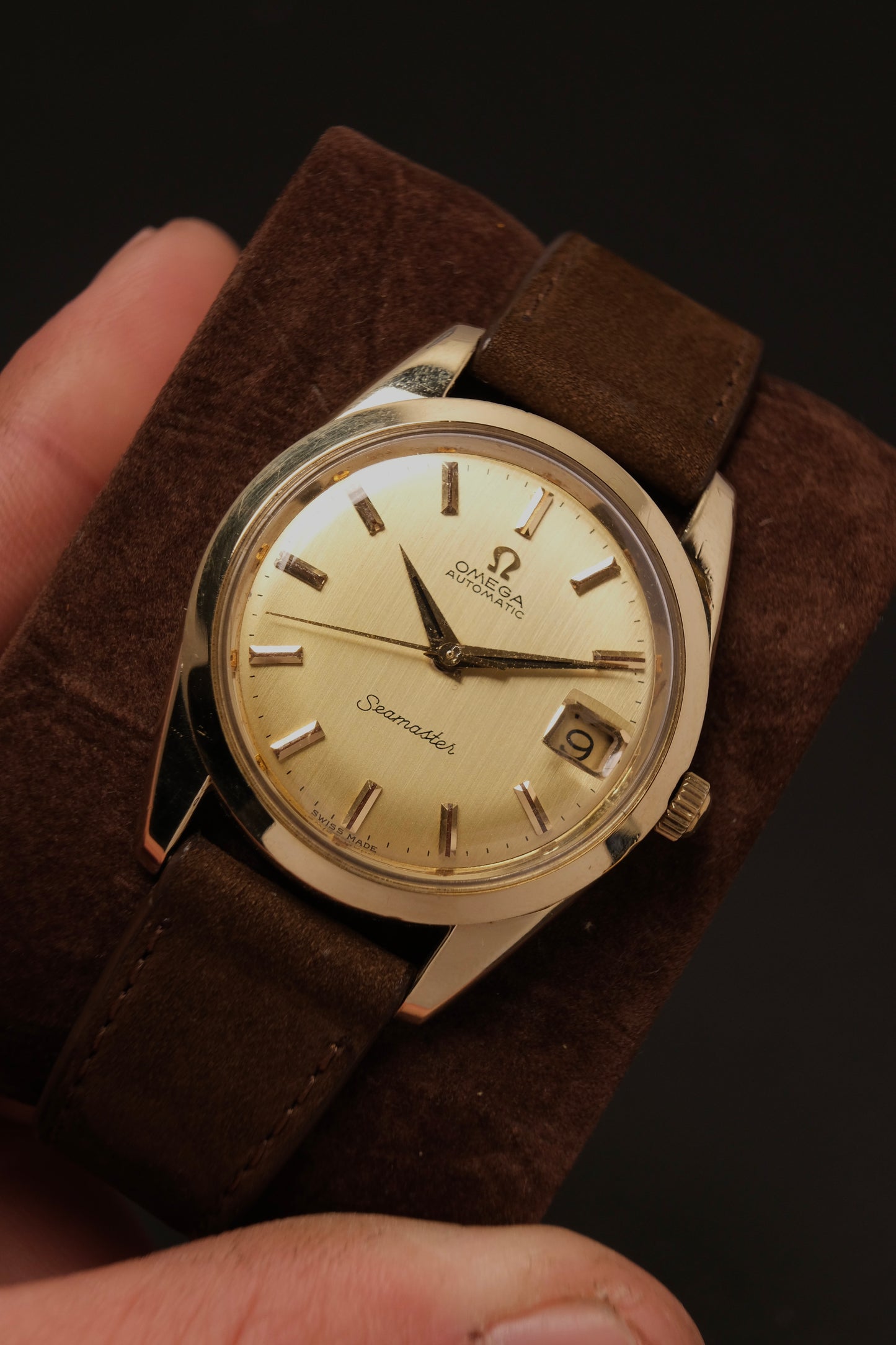 Vintage Omega Seamaster with Gold Crosshair Dial 166.010 from 1967