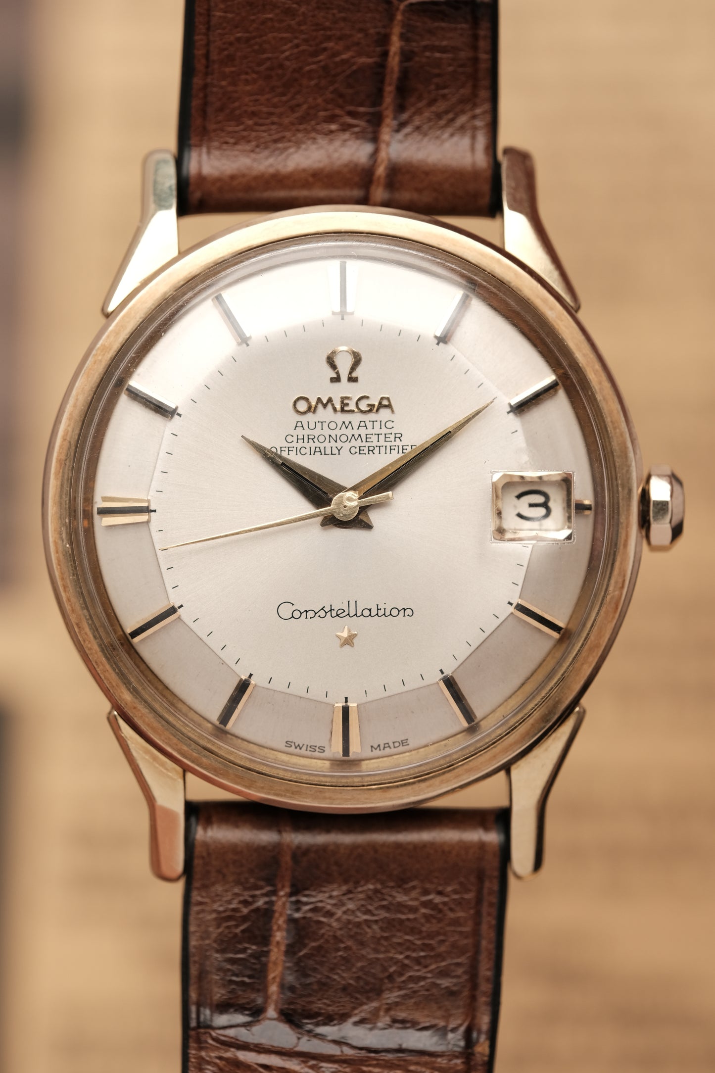 1964 OMEGA CONSTELLATION PIE PAN DOG LEG White Dial AUTOMATIC CHRONOMETER REF. 168.005