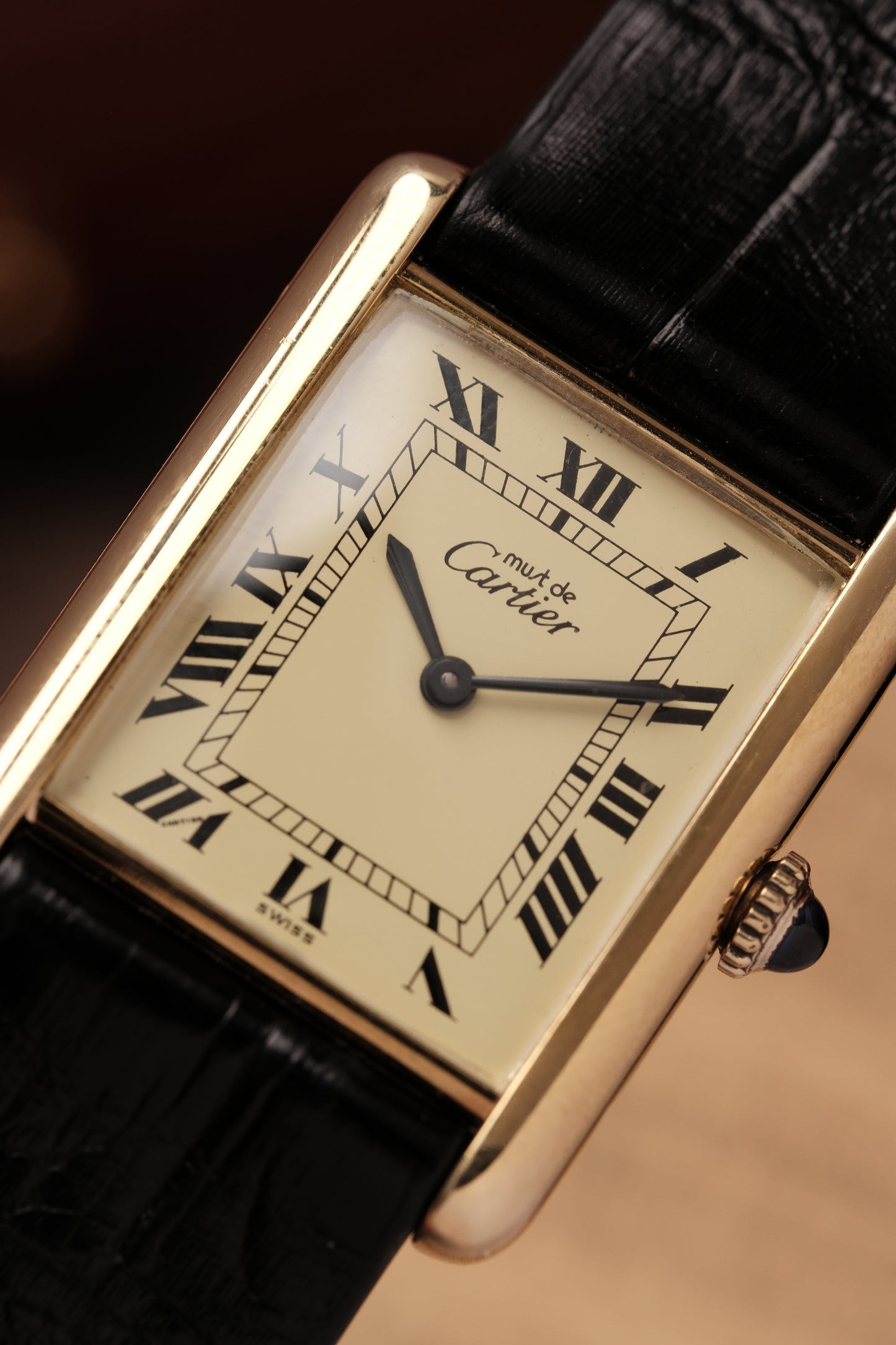 CARTIER MUST DE CARTIER TANK Hand Winding VERMEIL ROMAN DIAL REF. 6 097875