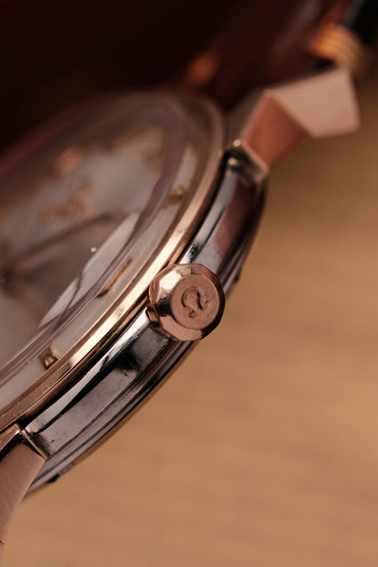 1966 OMEGA CONSTELLATION PIE PAN DOG LEG CROSS HAIR DIAL  ROSE GOLD  AUTOMATIC CHRONOMETER REF. 168.005