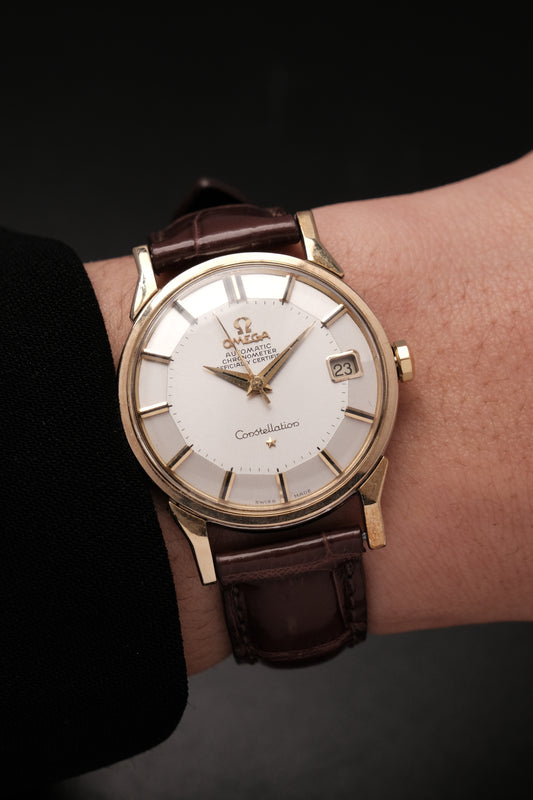 1966 OMEGA CONSTELLATION PIE PAN DOG LEG White Dial AUTOMATIC CHRONOMETER REF. 168.005
