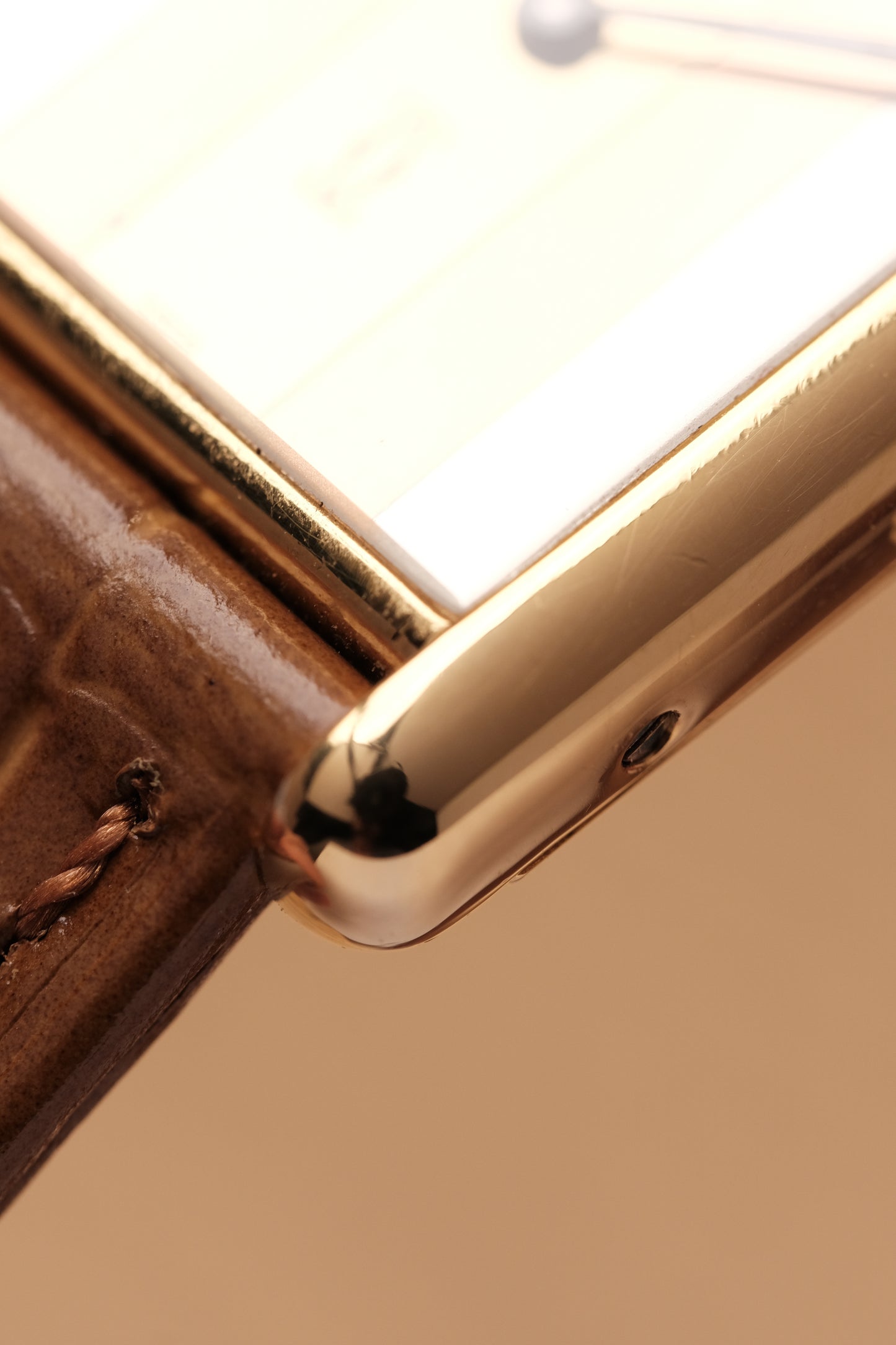 CARTIER  De Must Tank Trinity Vertical Stripe Dial Gold Hand Winding Gold-Plated Silver 925