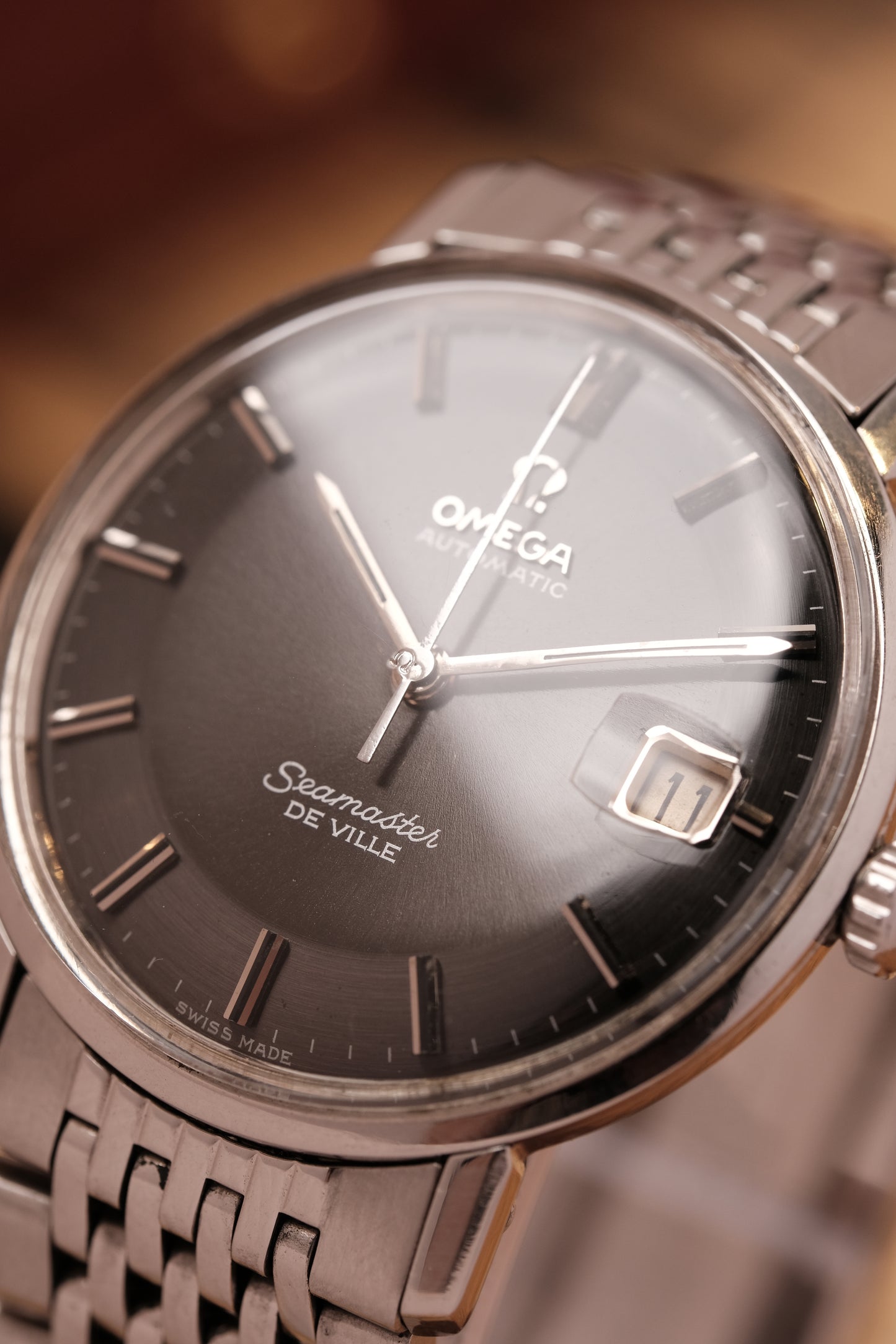 Vintage Omega Seamaster Automatic Deep Black Pie Pan Dial  166.020