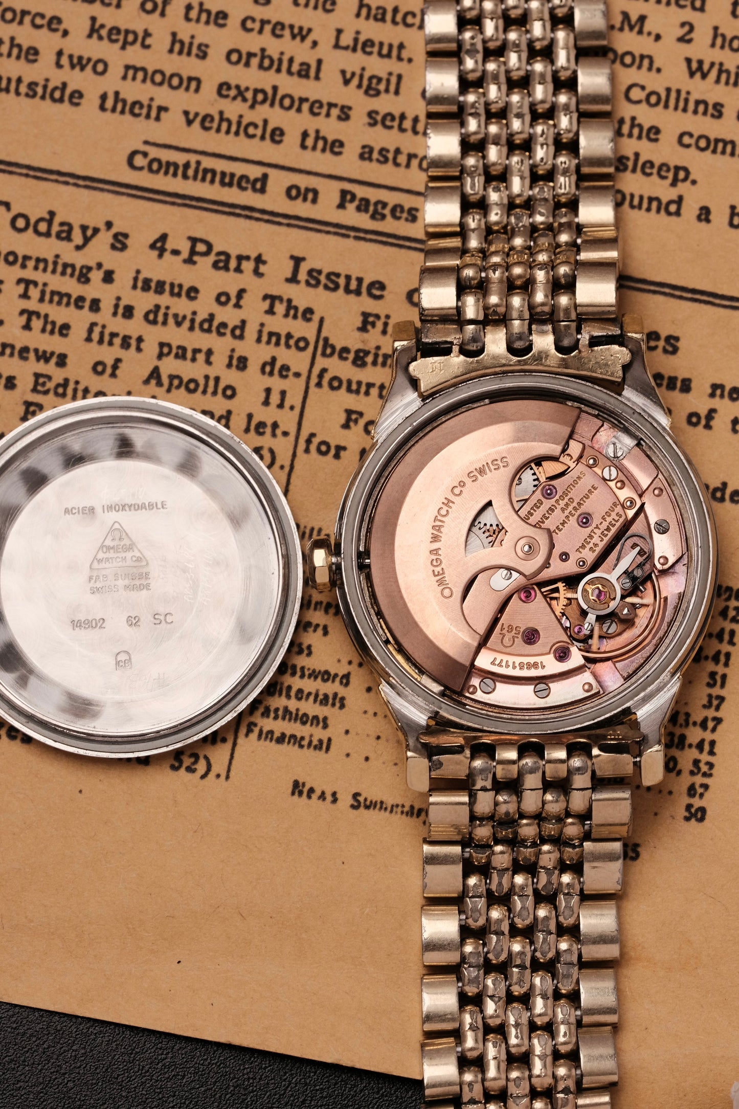 1962 OMEGA CONSTELLATION PIE PAN DOG LEG GOLD AUTOMATIC CHRONOMETER REF. 168.005