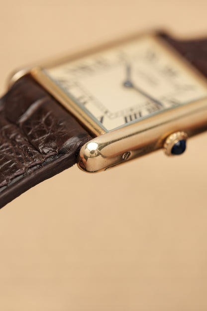 CARTIER MUST DE TANK VERMEIL (LM 23x31mm) ROMAN DIAL HAND WINDING