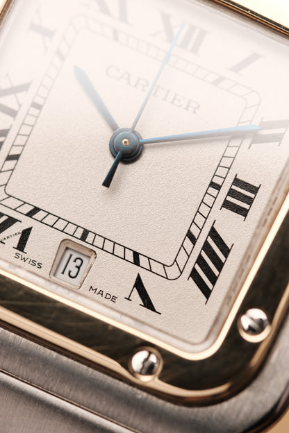 Cartier Santos Galbée 1566 Gold/Steel White Dial LM (29x41mm)