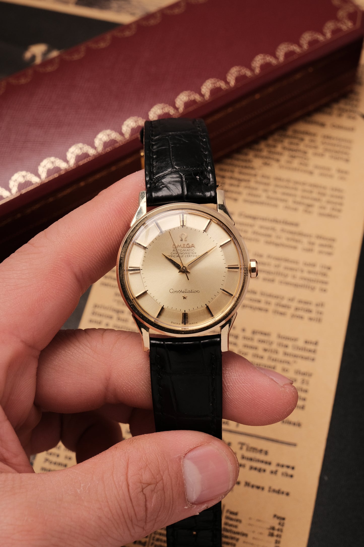 1964 OMEGA CONSTELLATION PIE PAN DOG LEG CHAMPAGNE Dial AUTOMATIC CHRONOMETER REF. 167.005