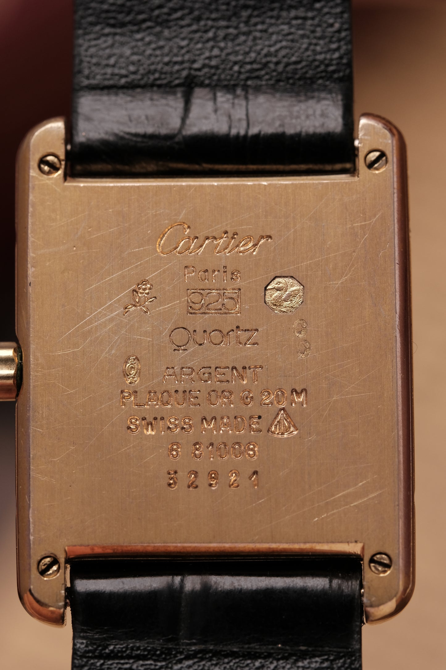 CARTIER MUST DE CARTIER TANK VERMEIL ROMAN DIAL REF. 681006